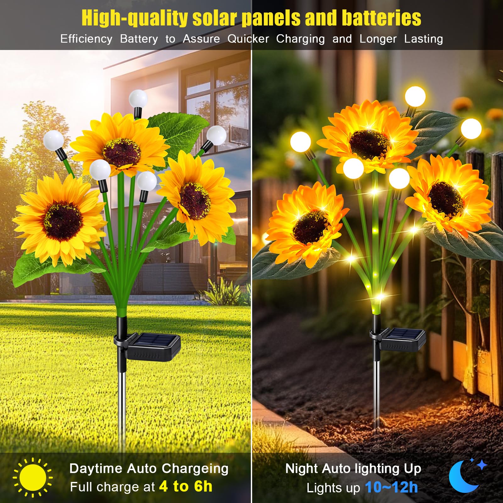 EDOF night garden illumination extends evenings with energy-saving operation.