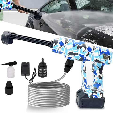 EDOMOL camouflage portable pressure washer front view for car and home cleaning.