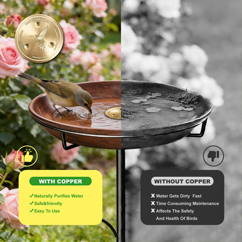 Edrifyah bird bath removable bowl makes cleaning quick and simple
