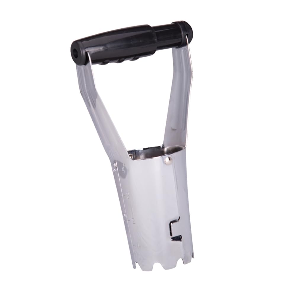 Edward Tools bulb planter with automatic release for quick bulb insertion.