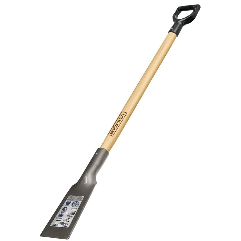 Edward Tools Vulcan scraper with D-Grip and long wooden handle for ice and snow removal