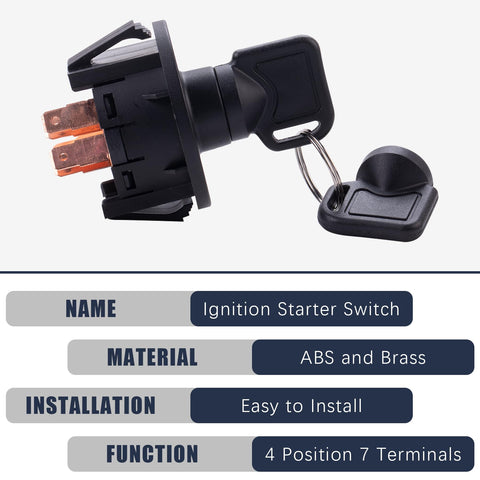 eeaee ignition starter switch with five terminals for flexible wiring connections