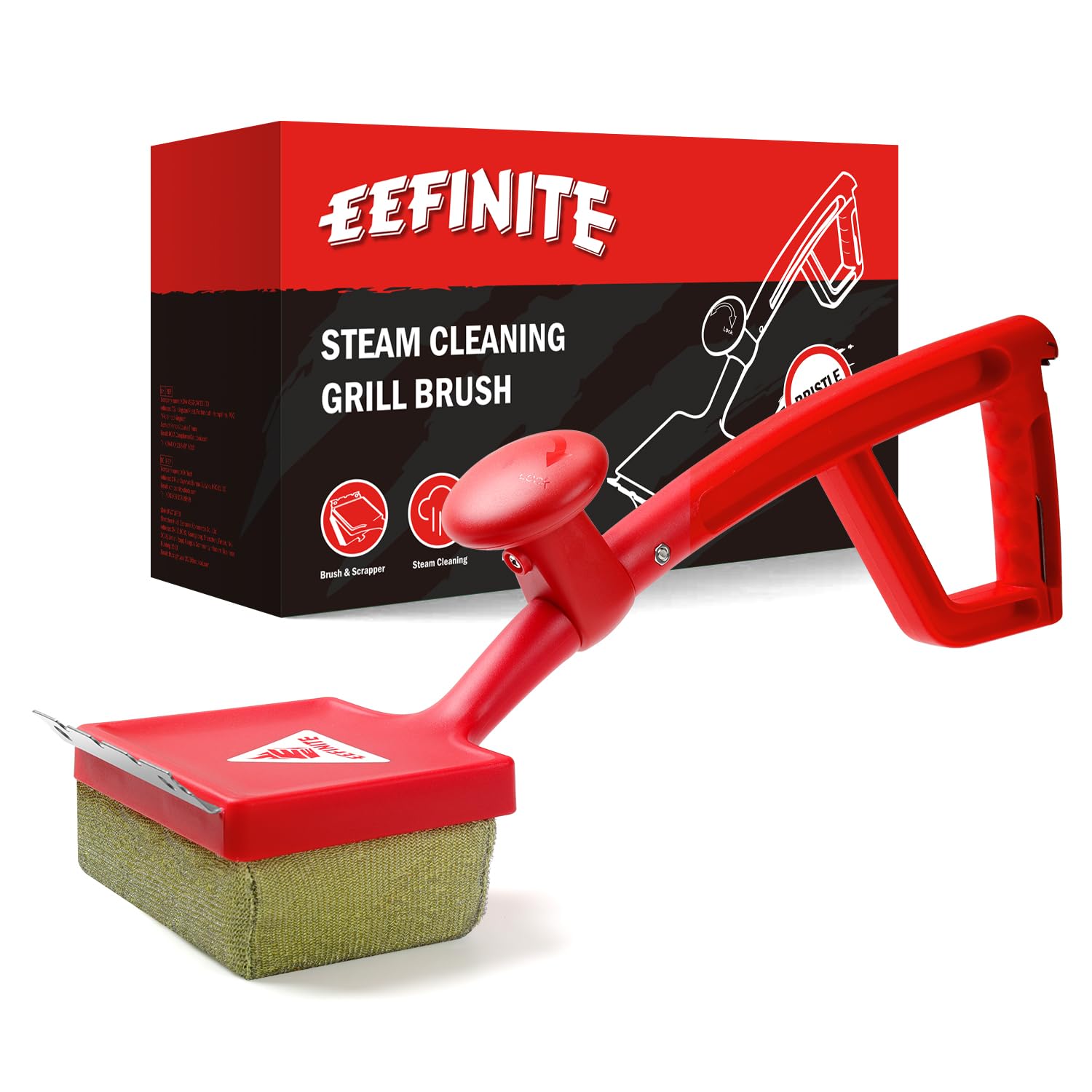 EEFINITE bristle-free steam grill brush head for safe grate cleaning.