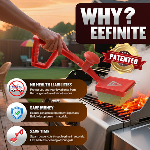 EEFINITE stainless-steel aramid-fiber brush withstands tough grime.