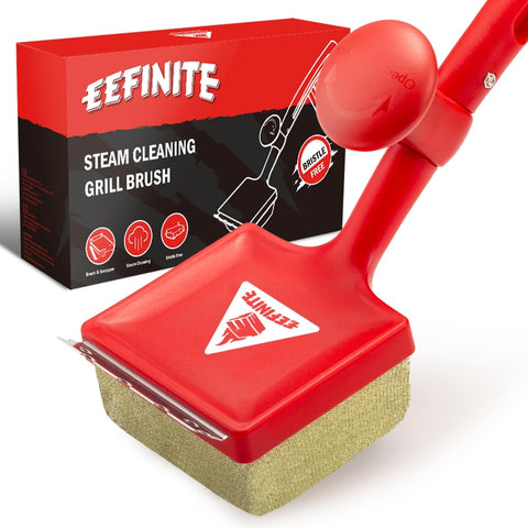 EEFINITE steam grill brush head delivering bristle-free cleaning for hot grills