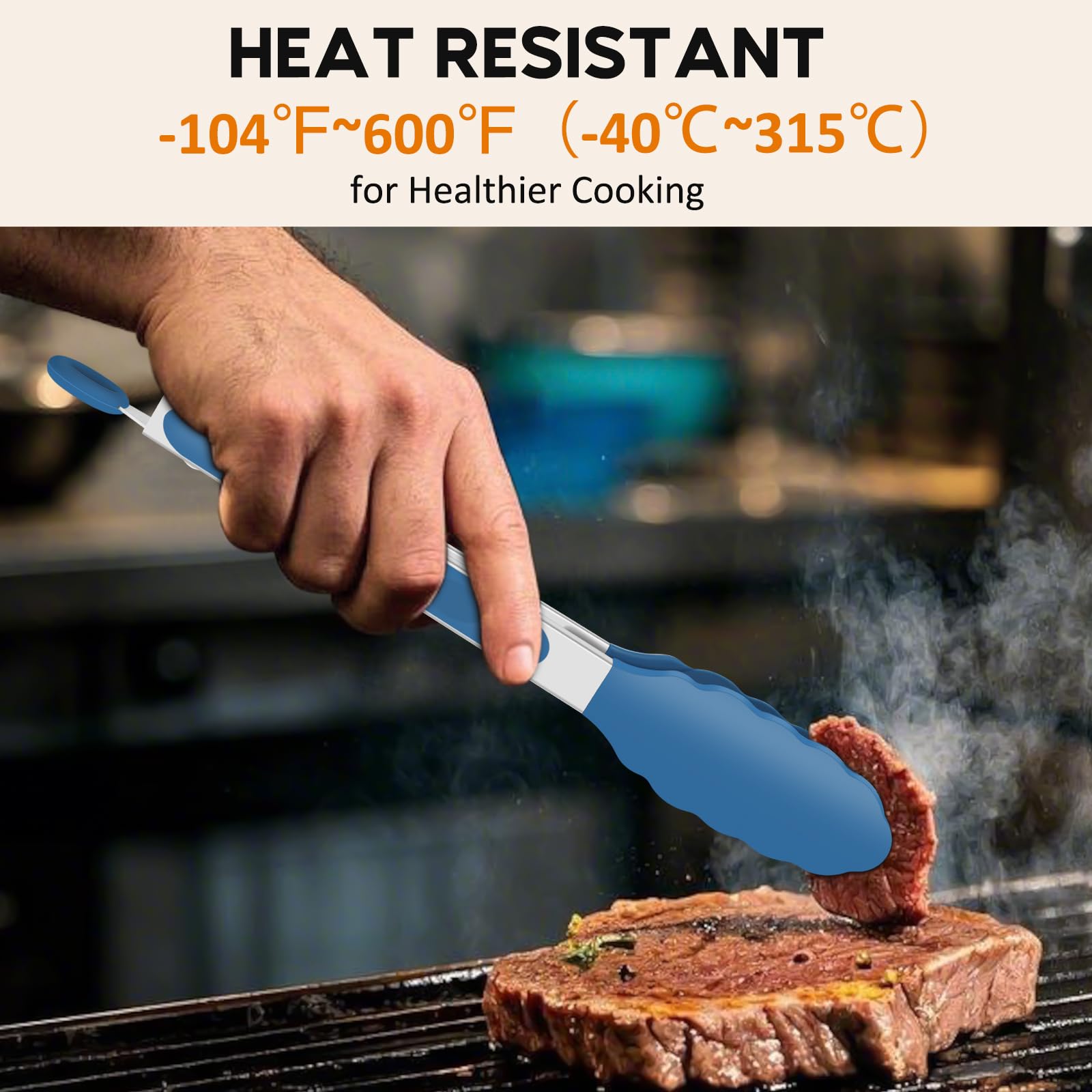 EEKEDO 12-inch tongs ideal for grilling larger items