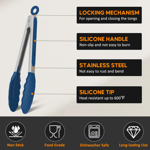 EEKEDO 9-inch tongs offer balanced reach and control