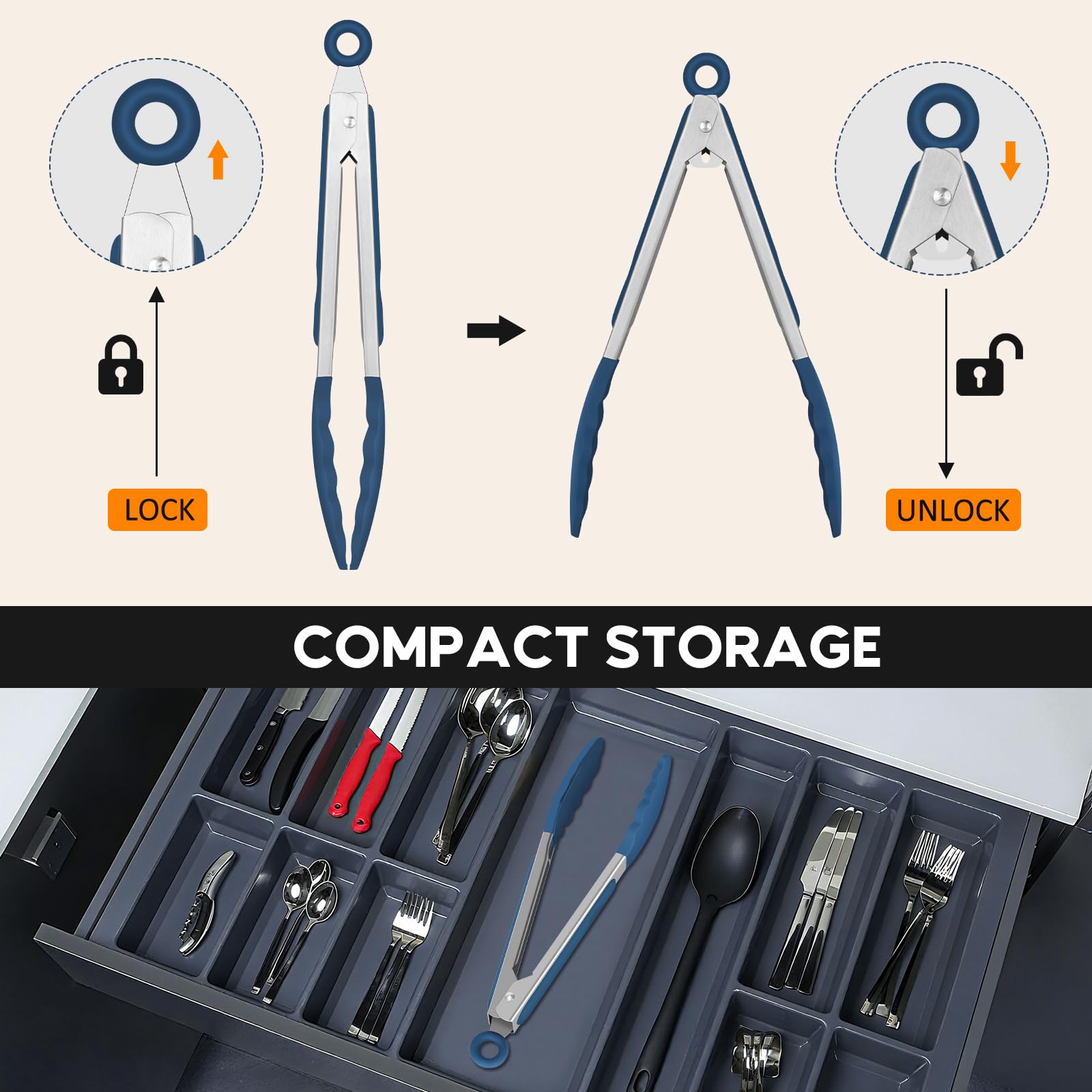 EEKEDO locking mechanism enables space-saving one-hand operation