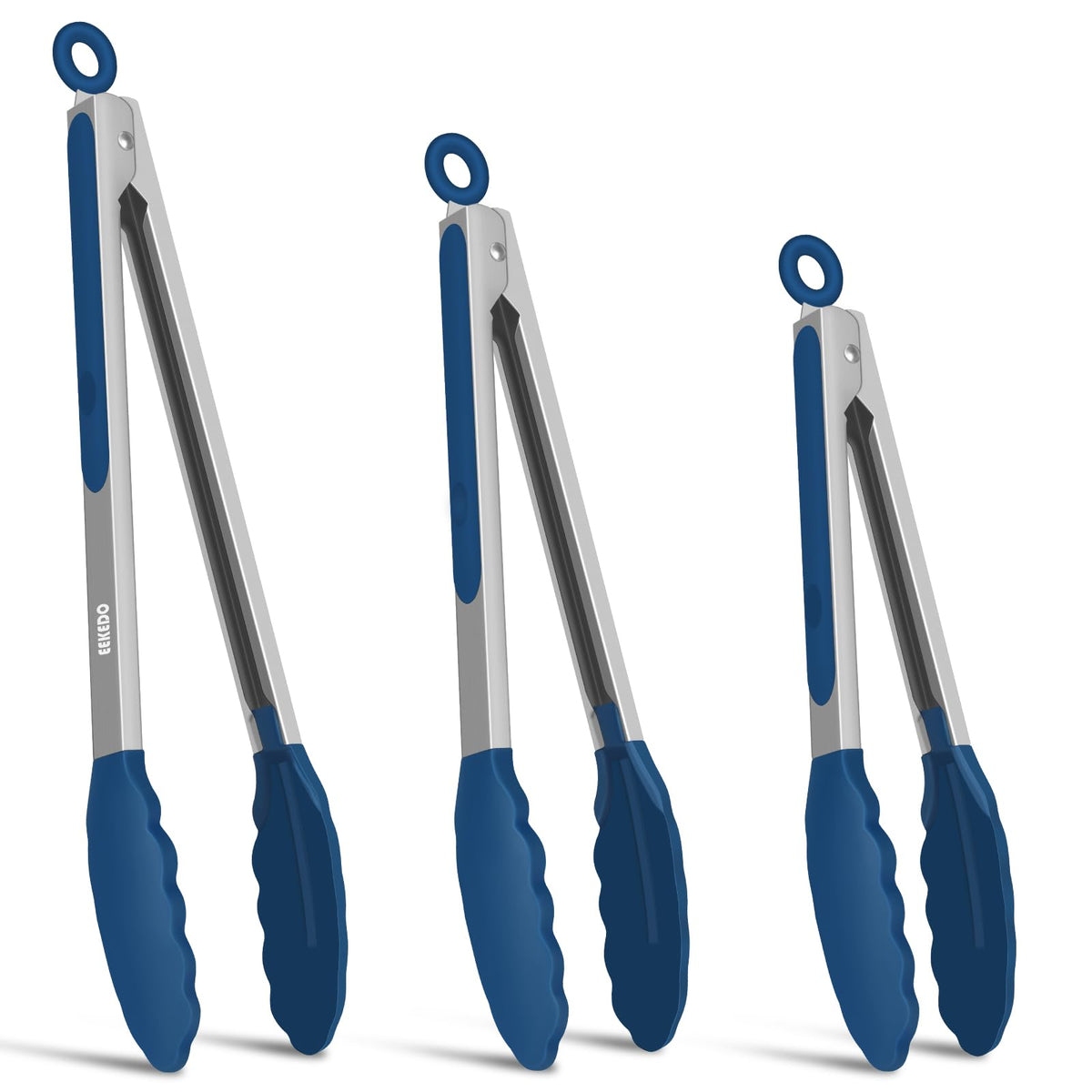 EEKEDO silicone-tipped tongs for non-scratch cookware handling