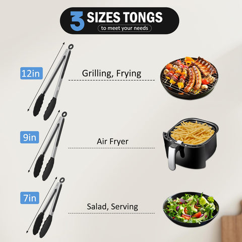 EEKEDO kitchen tongs 9in for balanced control when grilling