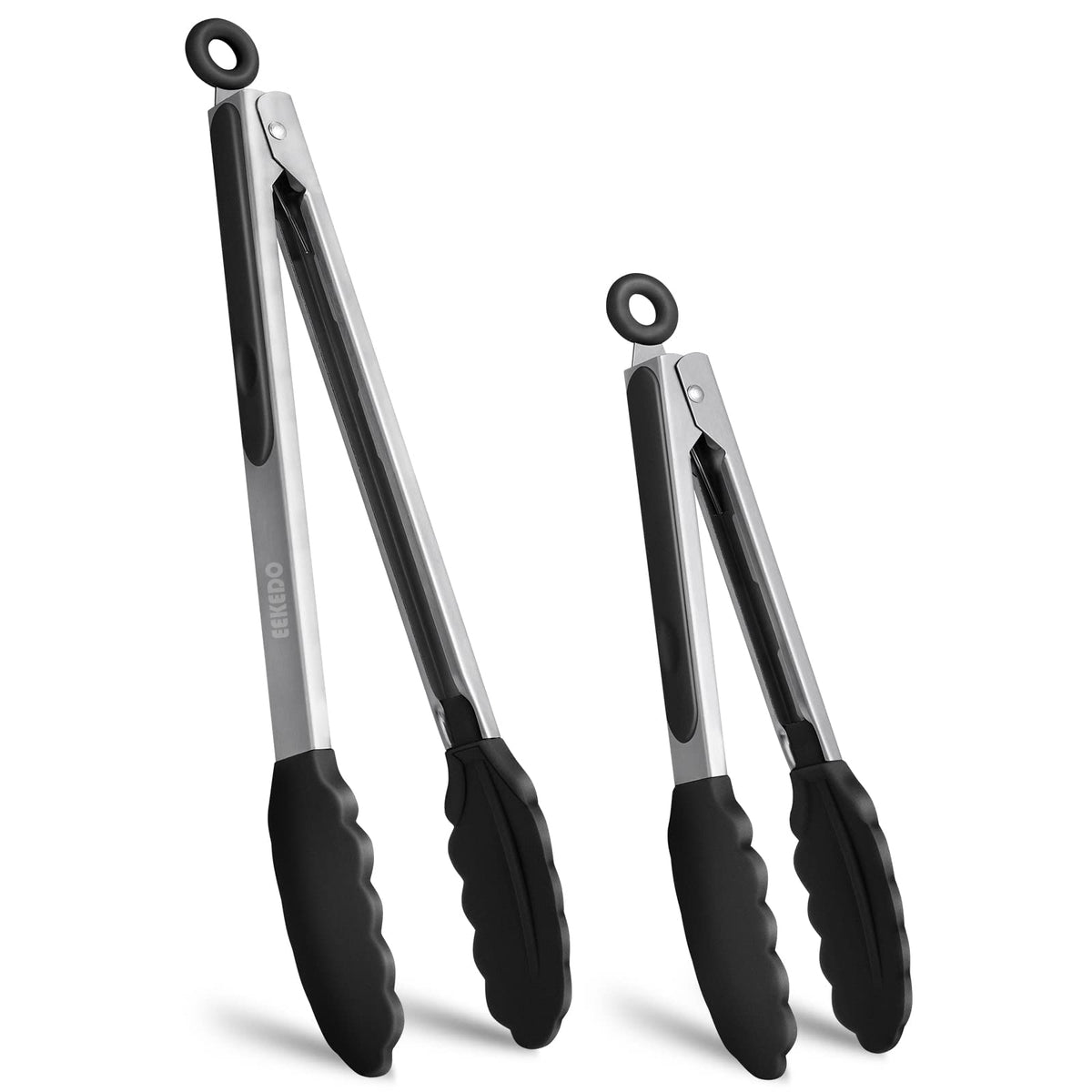 EEKEDO tongs with 600°F heat resistance for high-heat cooking.