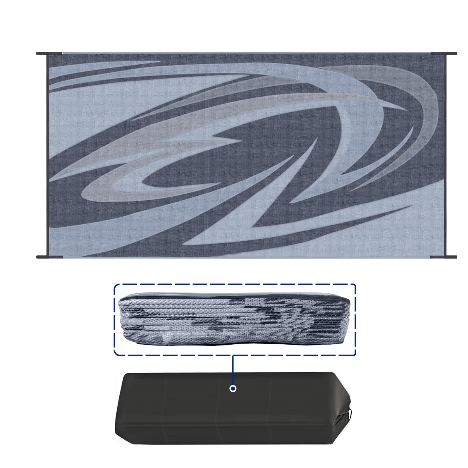 EEZ RV GW heavy-duty mat on grass demonstrates outdoor durability