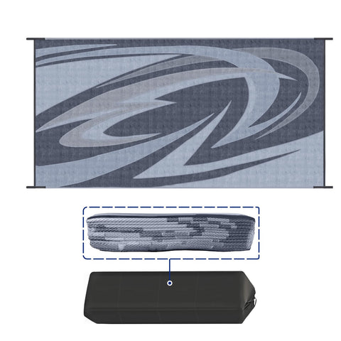 EEZ RV GW heavy-duty mat on grass demonstrates outdoor durability