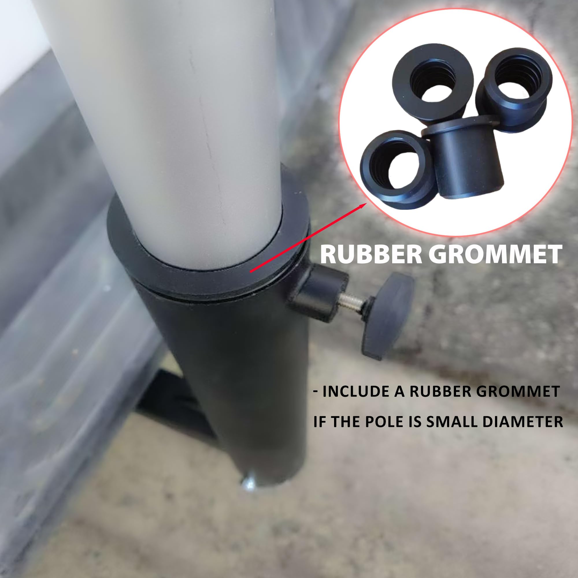 Heavy-duty steel with black powder coating and rust resistance