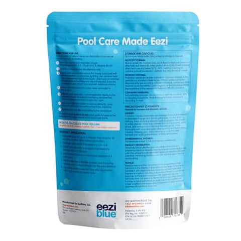 Eeziblue dose packet ready for chlorine-compatible application.