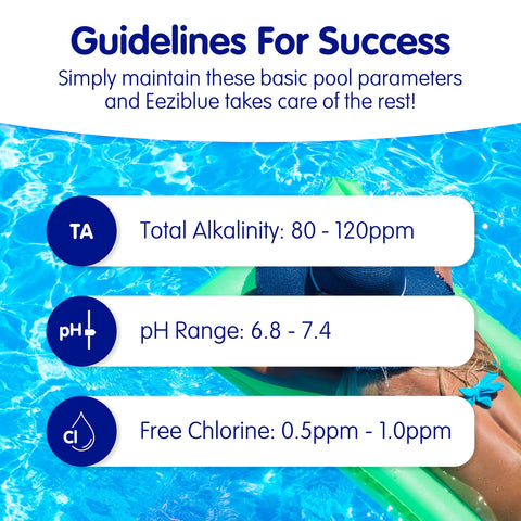 Eeziblue saltwater-compatible badge signals broader pool compatibility.
