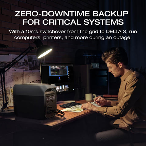 EF ECOFLOW Delta 3 powers multiple appliances at once for home or road trips.