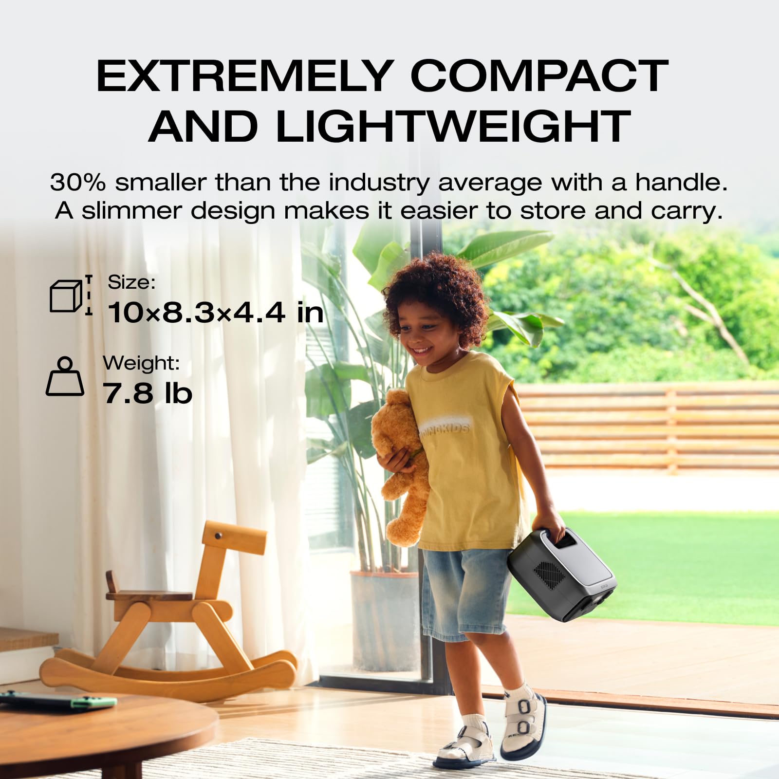 EF ECOFLOW River 3 7.8 lb weight makes it travel-friendly