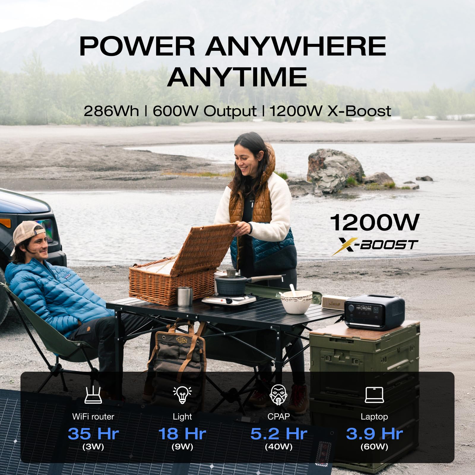 EF ECOFLOW River 3 Plus compact size ideal for travel and van life