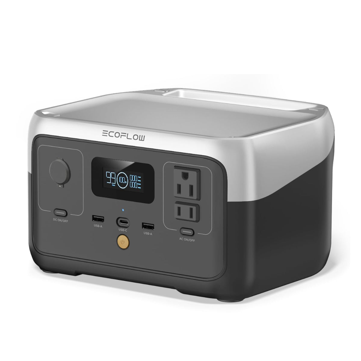 EF ECOFLOW River 2 front view showing compact portable power for outdoors