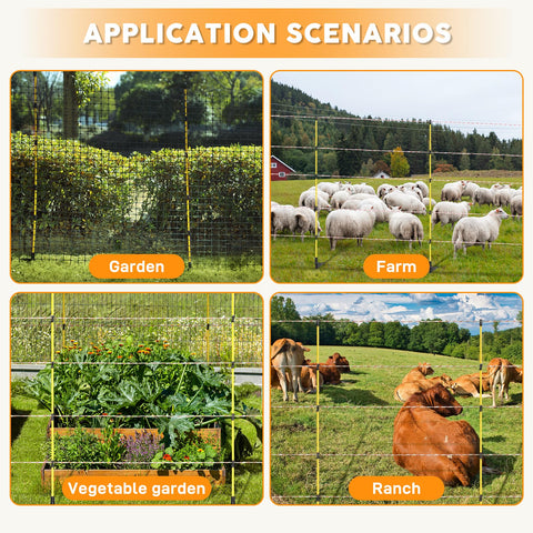 Efarmkeper posts securely hold wire and poly tape for flexible fencing options.