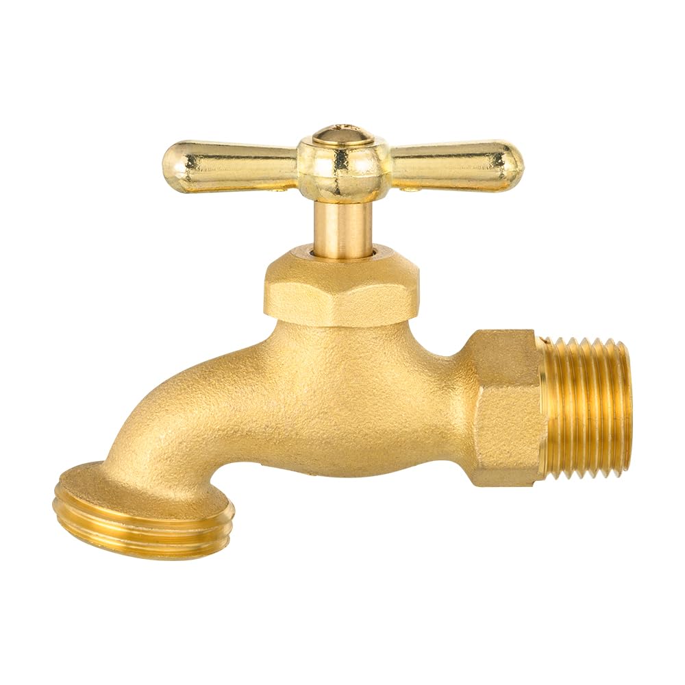 EFIELD bibcock inlet with 1/2in MIP for secure hose setup.