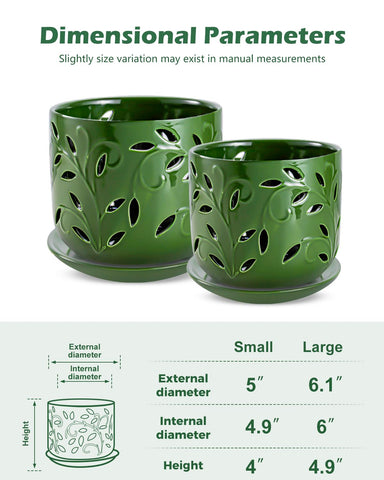 EFISPSS green glaze pot combines style with practical ventilation.