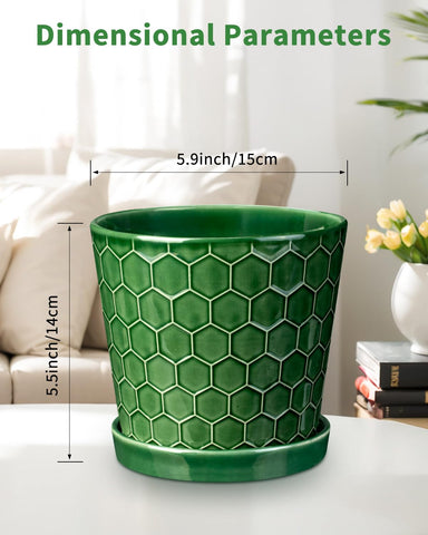 EFISPSS ceramic pot with drainage holes promotes healthy watering for your plants.
