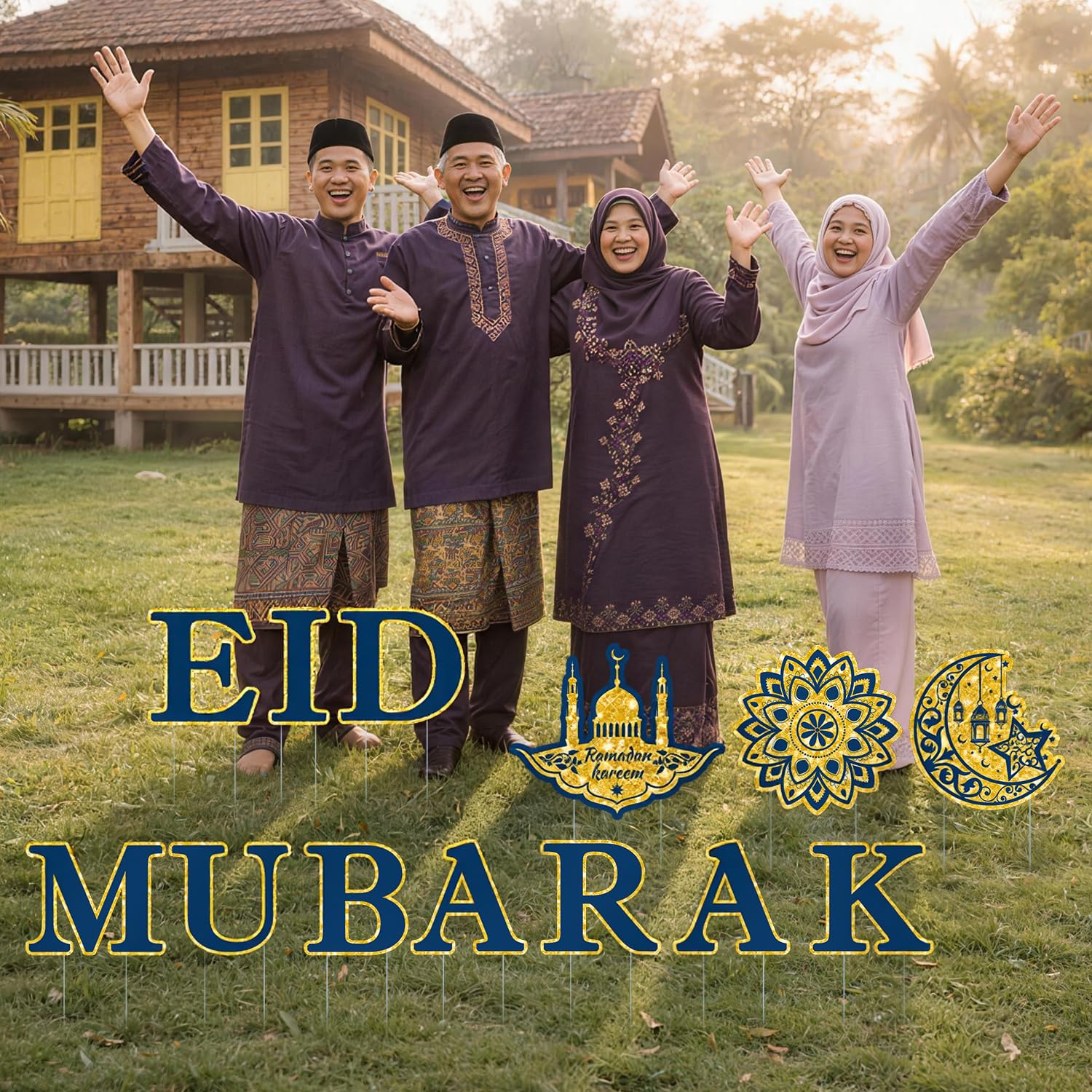 Eforcase eid mubarak yard sign, welcoming outdoor message for guests