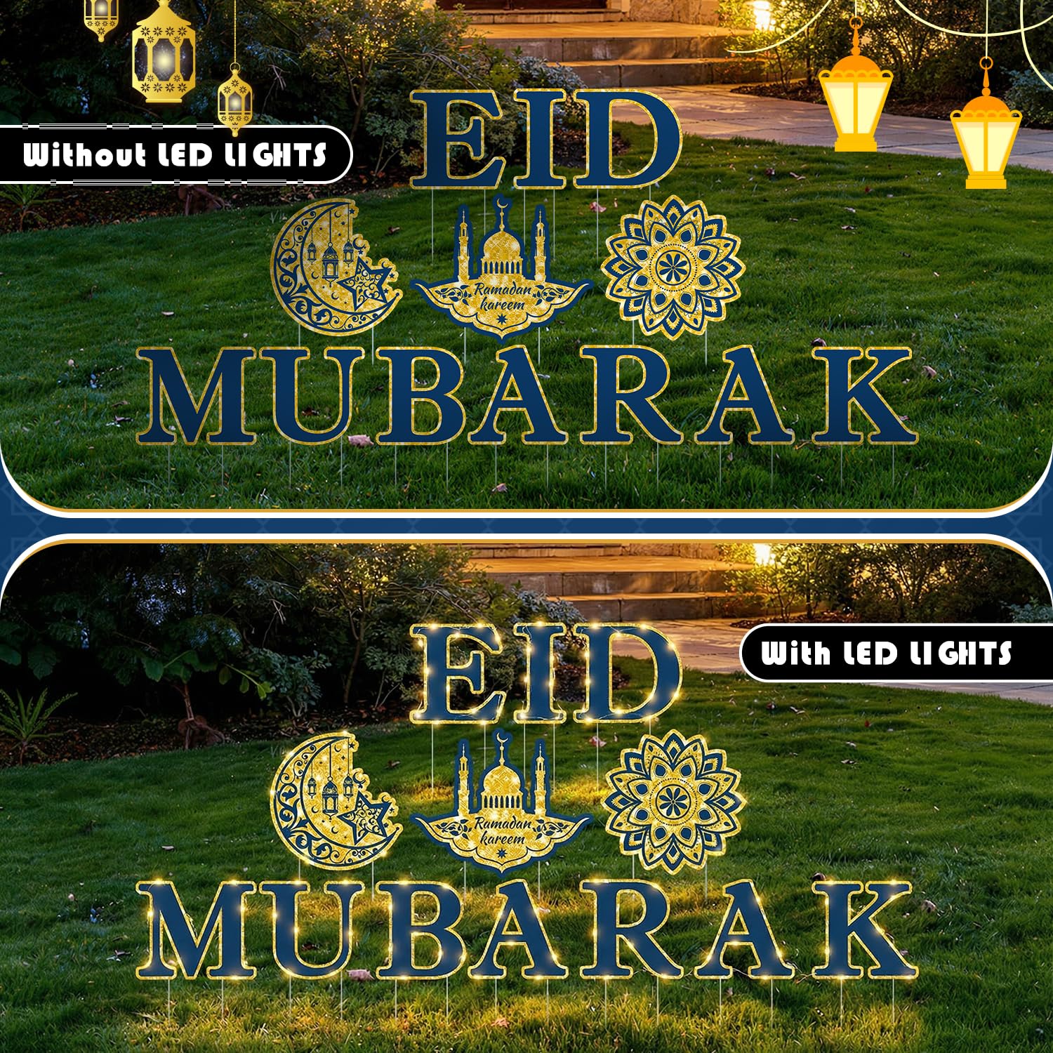 Eforcase plastic ramadan decor signs, durable for multiple festive seasons