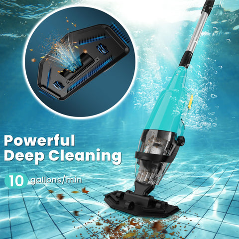 EFURDEN pool vacuum battery life up to 60 minutes for extended cleanings