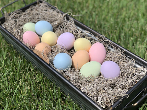 Eggcetera nest eggs in pastel finish for baskets or shelves