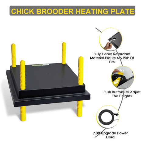 Eggluuz brooder plate long cord enables flexible placement