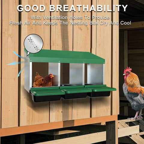 Eggluuz nesting box bottom with drainage holes enables easy cleaning.