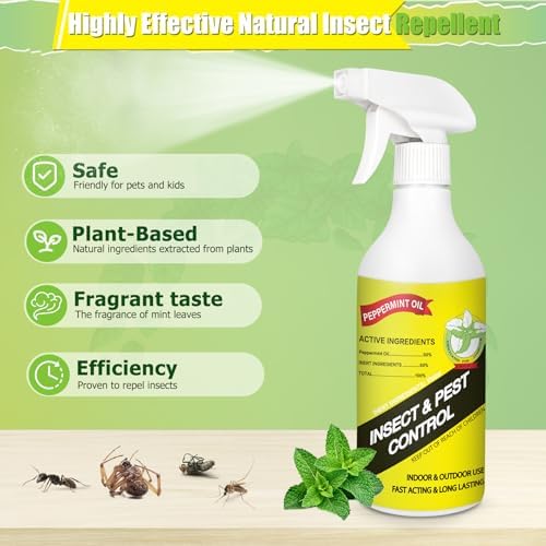 Close mist from Eglagen peppermint spray deters insects.