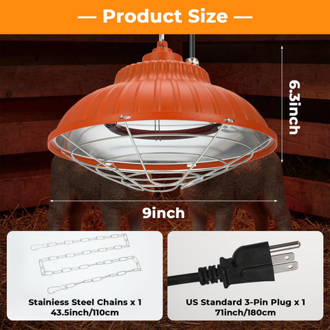 Eglotes durable-metal shell and guard protect bulb and animals.