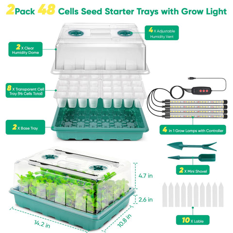Eglotes seed-starter tray drainage holes support proper water flow and root development.