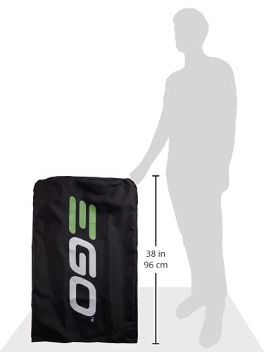 EGO CM001 storage-friendly fit on walk-behind mower when upright