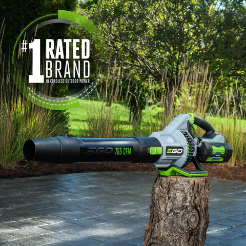 EGO Power+ Leaf Blower delivers up to 765 CFM for fast clearing.
