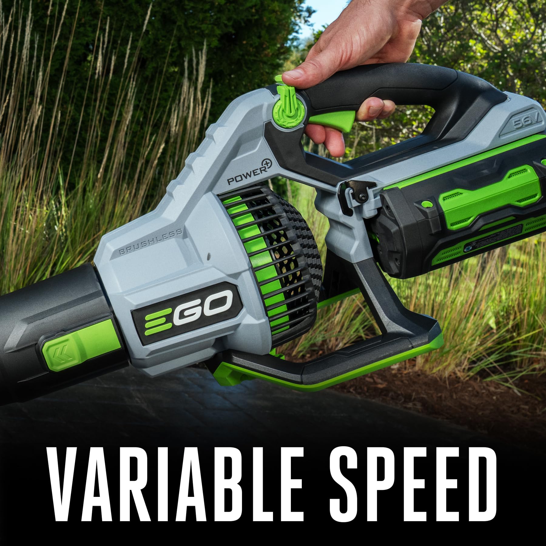 EGO Power+ Leaf Blower features lightweight, ergonomic design for comfortable use.