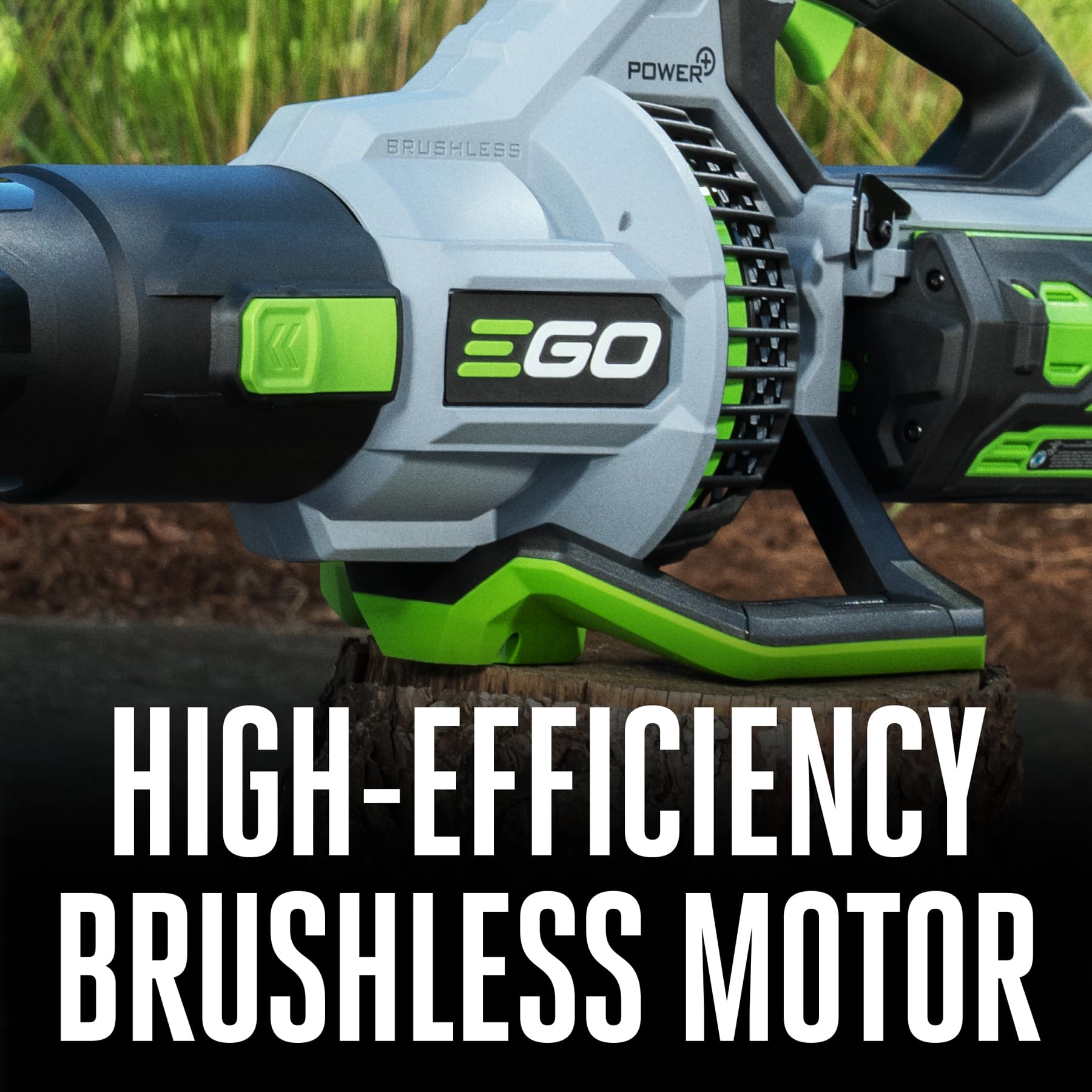 EGO Power+ Leaf Blower includes tapered and spread nozzles for versatile clearing.