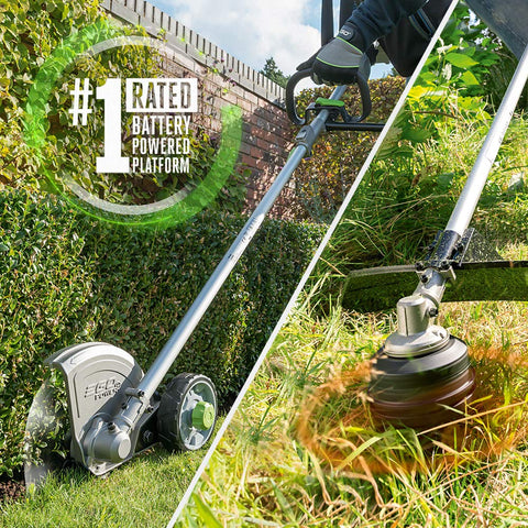 EGO Power+ 15-inch trimmer attachment ready for fast line changes.