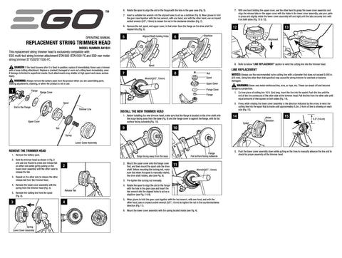 EGO Power+ AH1531 cap twist rewind shows tangle-free rewinding for easier maintenance.