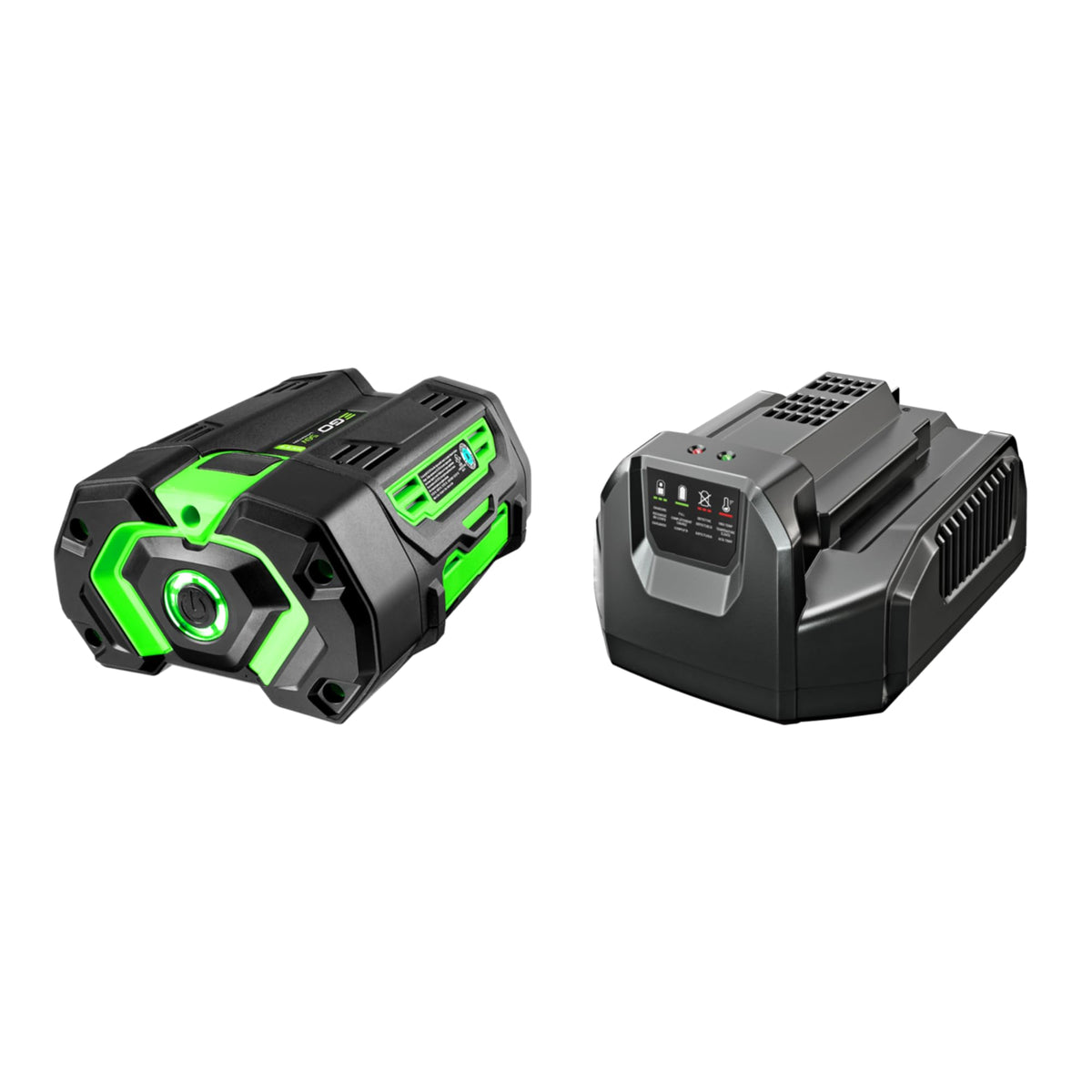 EGO Power+ 56V battery front view with extended runtime potential.