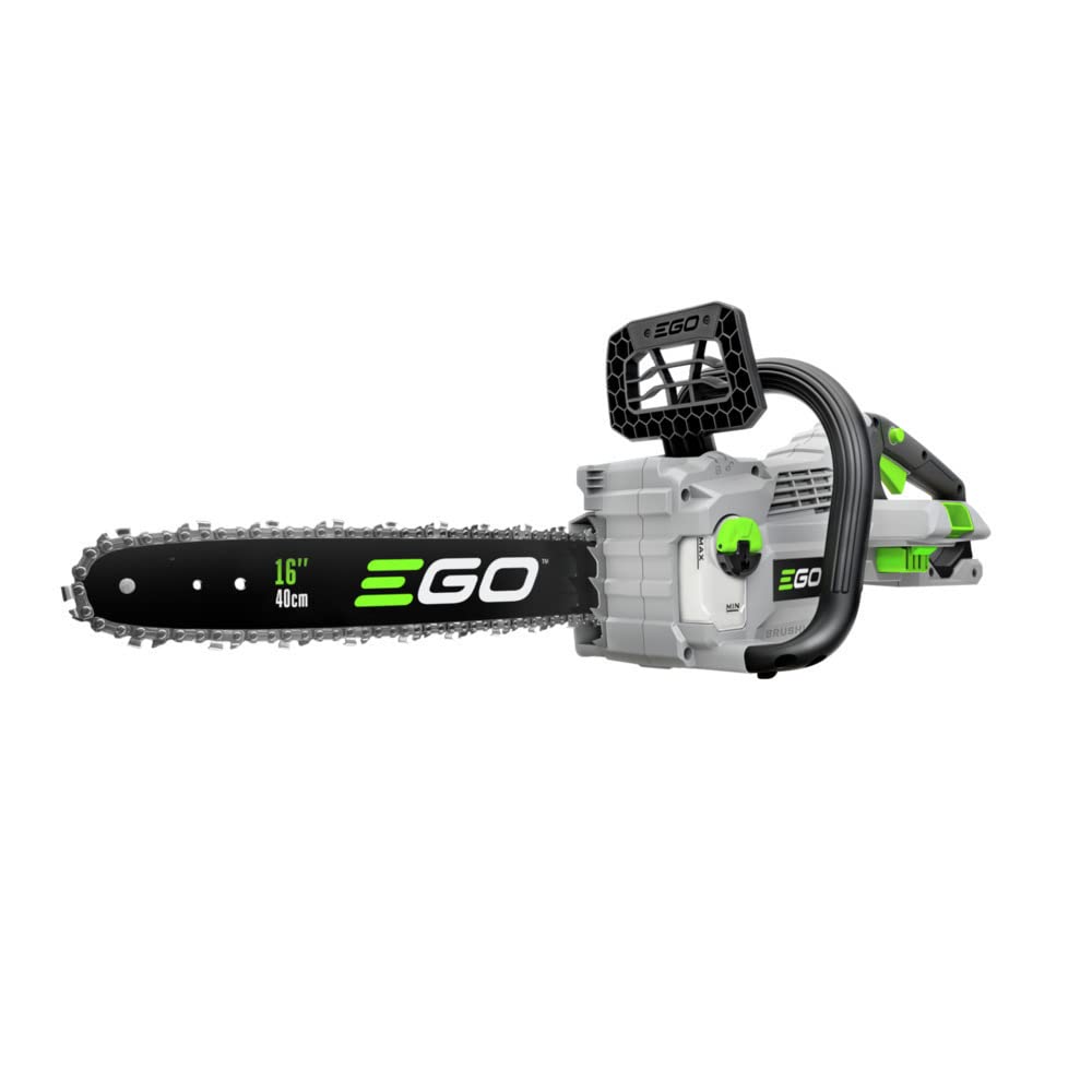 EGO Power+ chain saw with 16-inch bar for efficient cuts