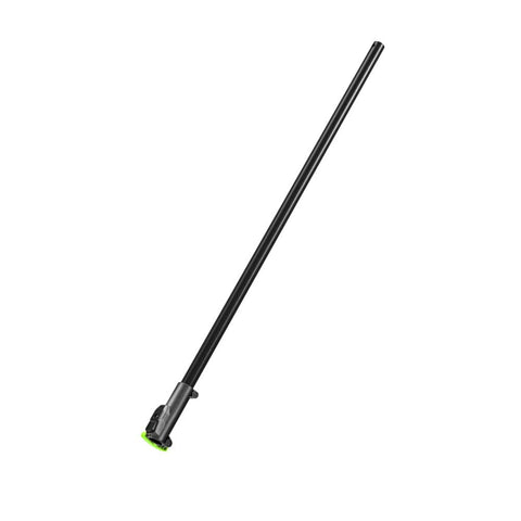 EGO Power+ extension pole attached to a pole saw showing extended reach for tall branches.