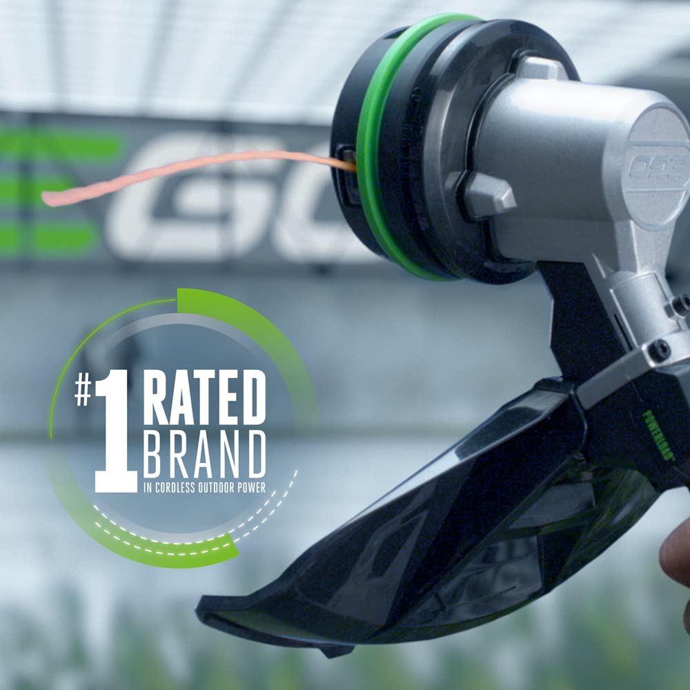 EGO Power+ 15-inch cutting swath for broad weed and grass clearance.