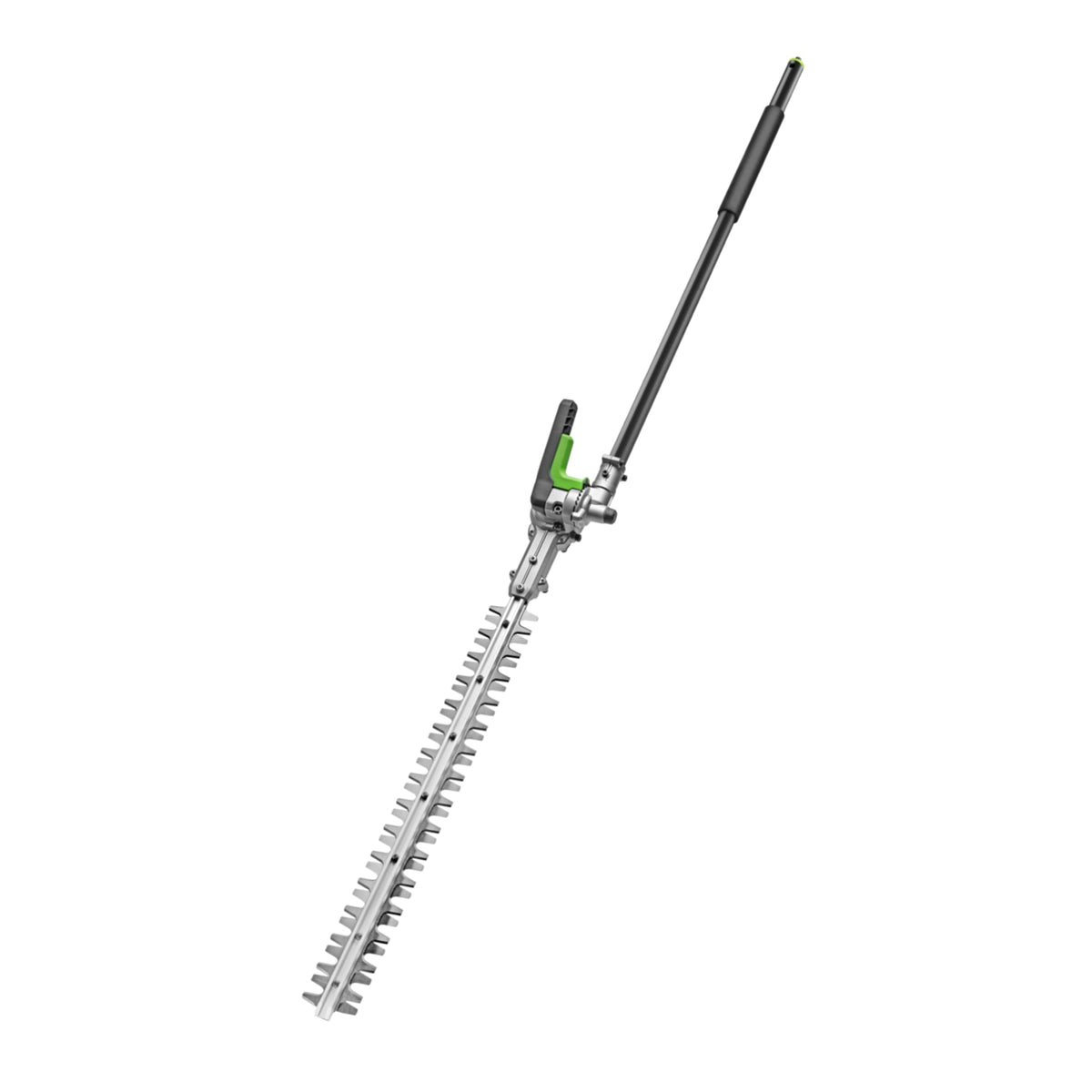 EGO Power+ HTA2020 carbon fiber shaft for precise hedge trimming.