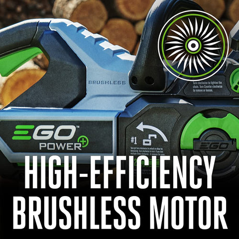 EGO Power+ kickback brake with visible indicator for safety