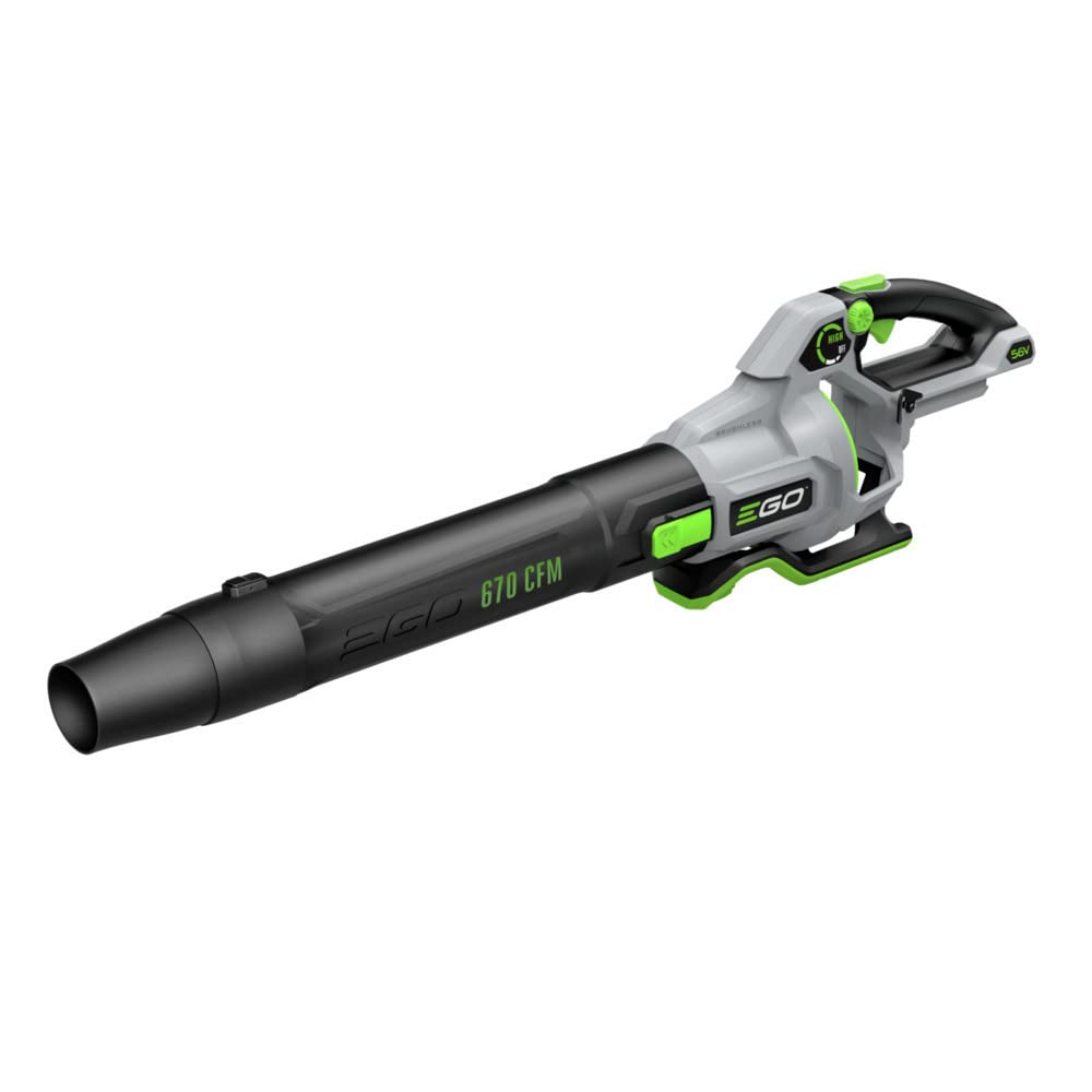 EGO Power+ LB6700 blower with turbine design for efficient debris clearance.